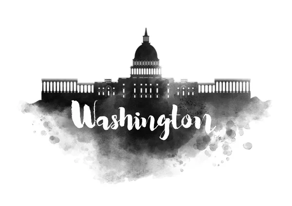 Washington akvarell stadsbilden — Stockfoto