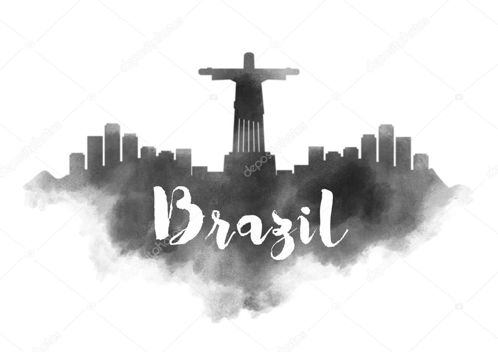brazil watercolor cityscape