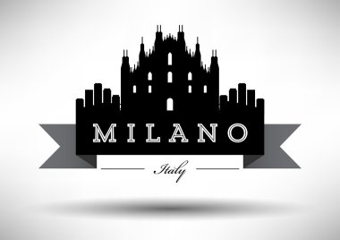 Grafik tasarım Milano şehir manzarası
