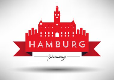 Hamburg şehir manzarası grafik tasarım