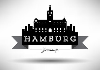 Hamburg şehir manzarası grafik tasarım