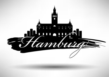 Hamburg şehir manzarası grafik tasarım