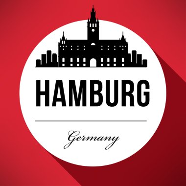 Hamburg şehir manzarası grafik tasarım
