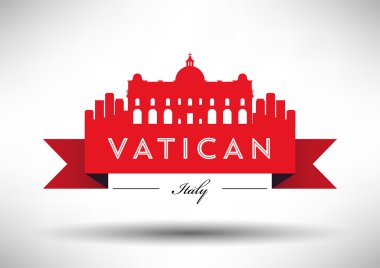 Vatikan şehir manzarası grafik tasarım