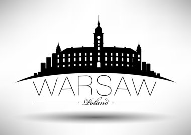 Varşova şehir manzarası grafik tasarım