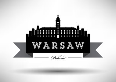 Varşova şehir manzarası grafik tasarım