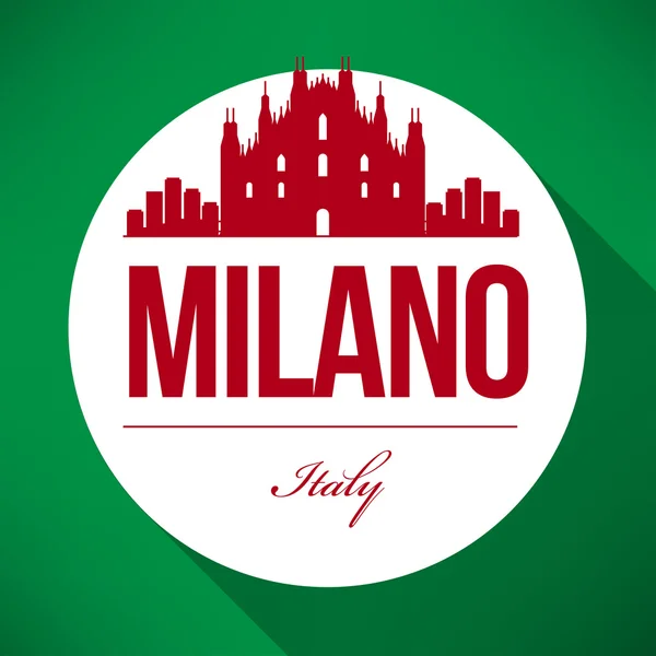 Graphic Design of Milano City Skyline — Stock Vector