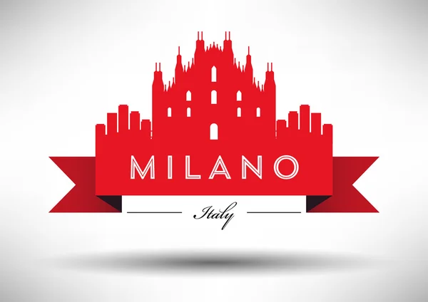 ミラノ市のスカイラインのグラフィック デザイン — ストックベクタ