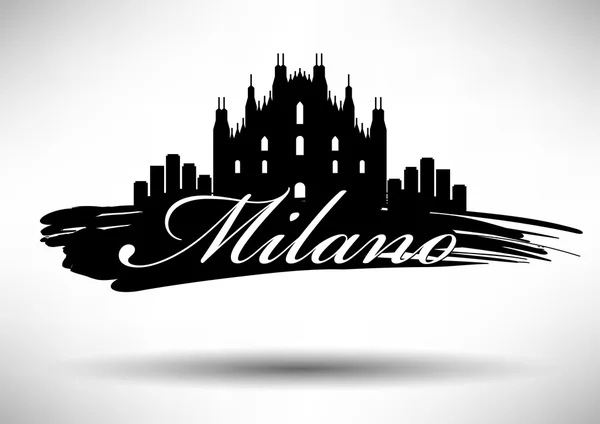 Graphic Design of Milano City Skyline — Stock Vector