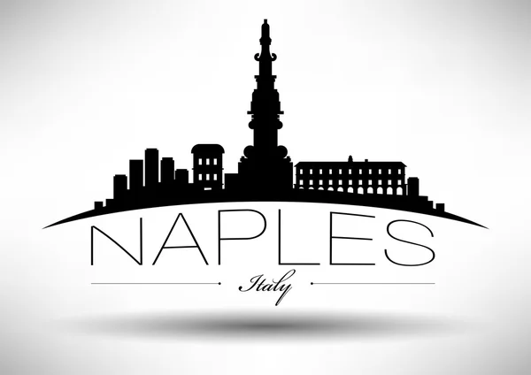 Desenho Gráfico de Naples City Skyline — Vetor de Stock