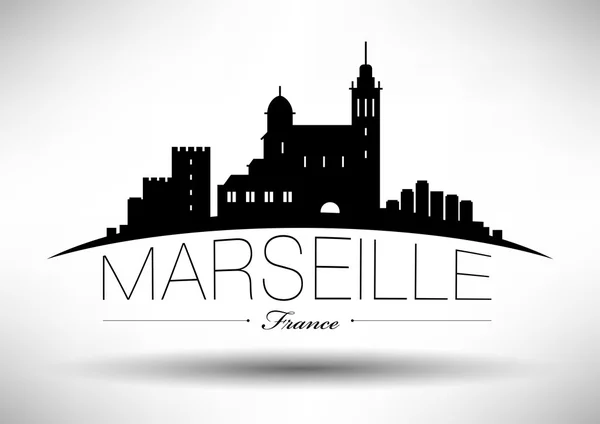 Diseño gráfico de Marsella City Skyline — Vector de stock