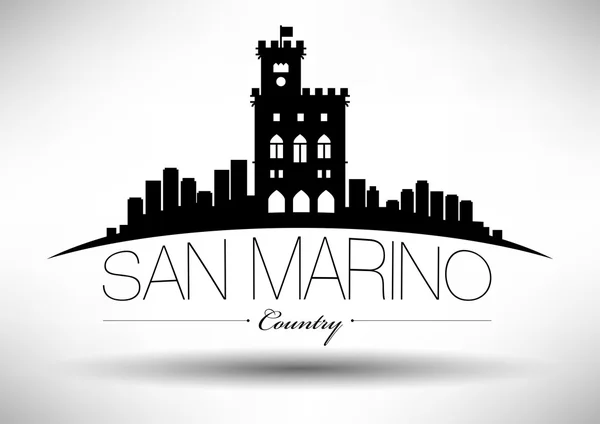 Графический дизайн San Marino City Skyline — стоковый вектор