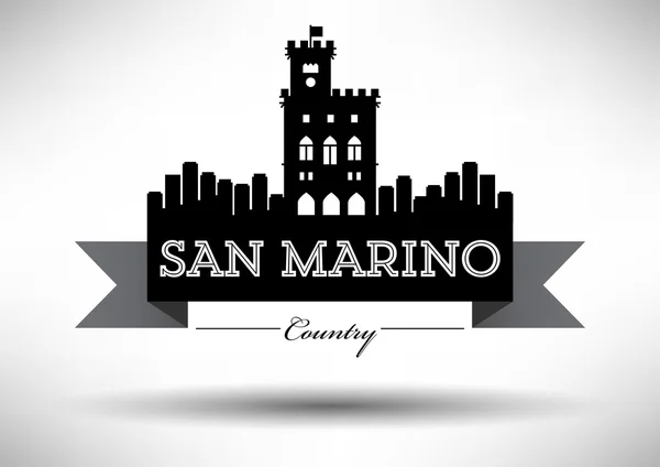 Графический дизайн San Marino City Skyline — стоковый вектор