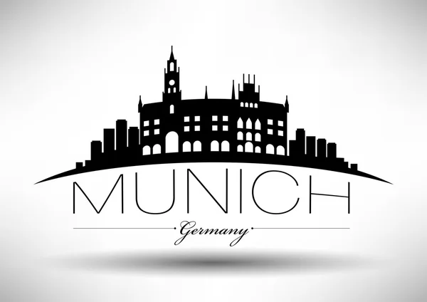 Grafický Design panorama města Mnichov — Stockový vektor