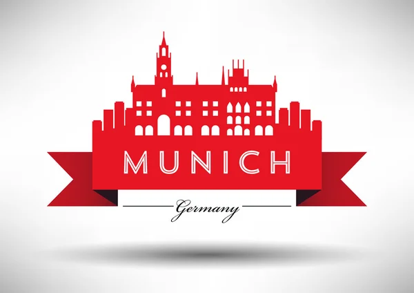 Graphisme de Munich City Skyline — Image vectorielle