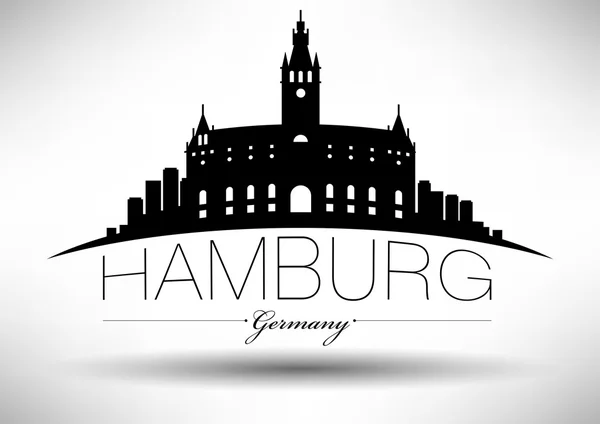Graphic Design of Hamburg City Skyline — Stock Vector