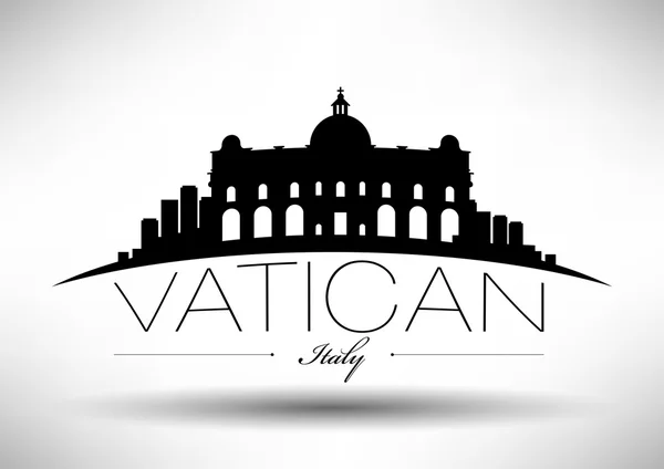 Graphic Design of Vatican City Skyline — Stock Vector