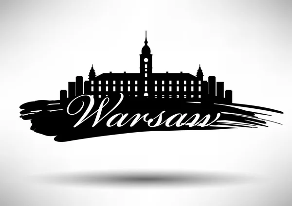 Graphic Design of Warsaw City Skyline — Stock Vector