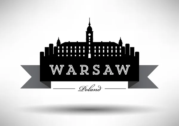 Graphic Design of Warsaw City Skyline — Stock Vector