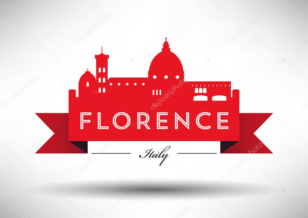 Graphic Design of Florence City Skyline