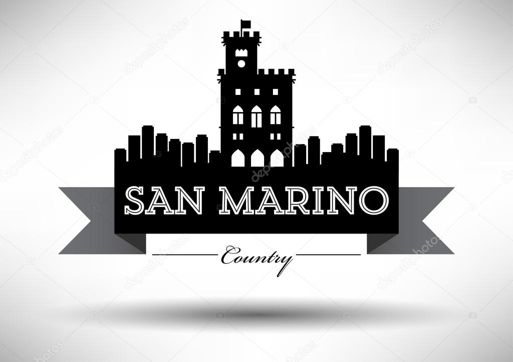 Graphic Design of San Marino City Skyline