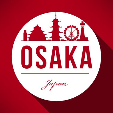Osaka City Skyline grafik tasarım