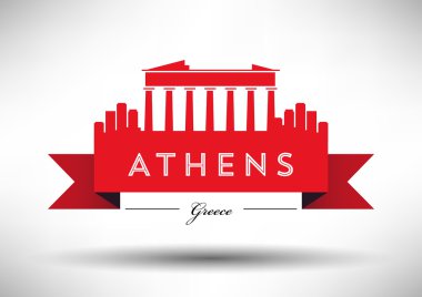 Grafik tasarım Atina şehir manzarası