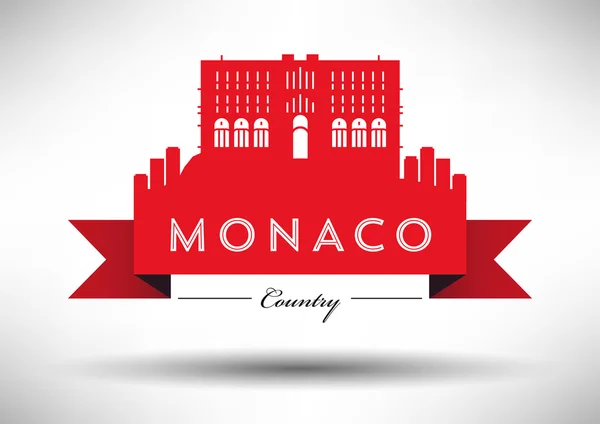 Grafický Design panorama města Monako — Stockový vektor