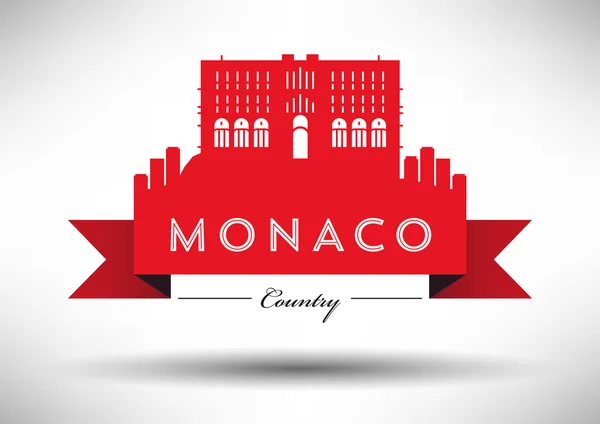 Graphic Design of Monaco City Skyline — Stock Vector