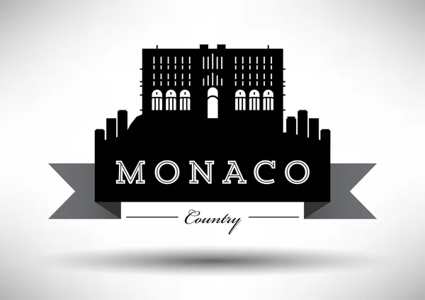 Graphic Design of Monaco City Skyline — Stock Vector