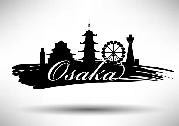 Diseño gráfico de Osaka City Skyline — Archivo Imágenes Vectoriales
