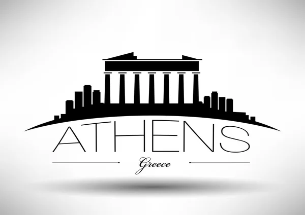 Grafisch ontwerp van de Skyline van de stad Athene — Stockvector
