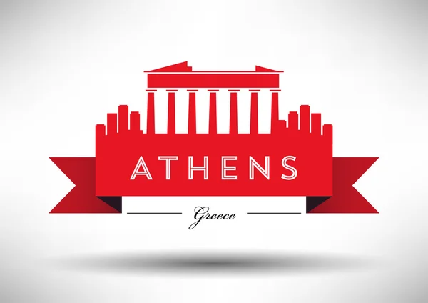 Projekt graficzny panoramę miasta Ateny — Wektor stockowy
