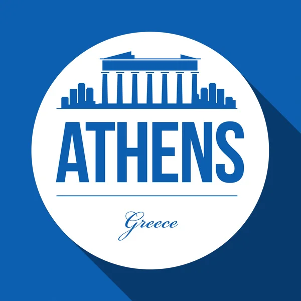 アテネの街のスカイラインのグラフィック デザイン — ストックベクタ