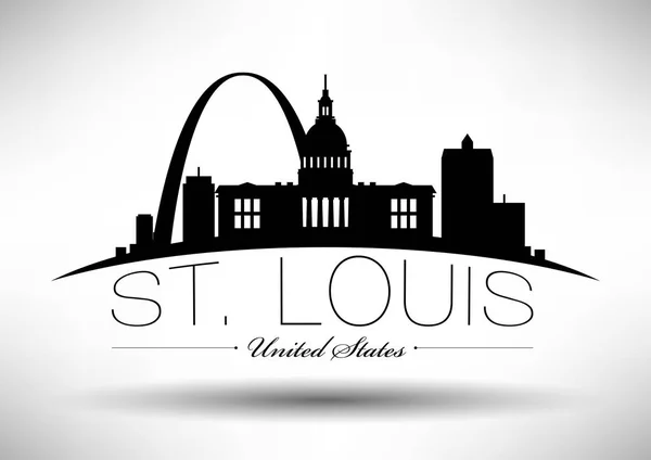 Skyline de la ciudad de Saint Louis — Vector de stock