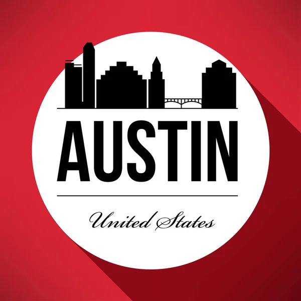 Austin skyline da cidade —  Vetores de Stock