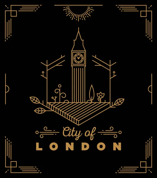 Tarjeta de felicitación de Londres — Vector de stock