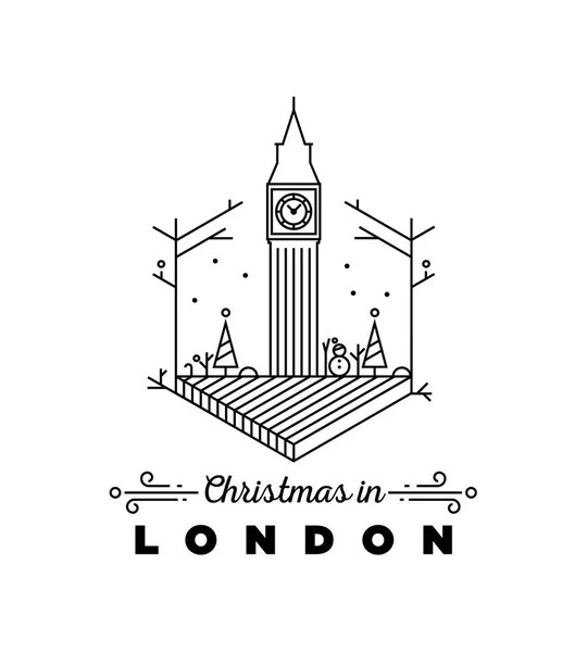 Χριστούγεννα στο Λονδίνο greeeting κάρτα — Διανυσματικό Αρχείο