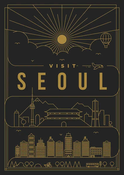 Sjabloon van Seoul stad — Stockvector