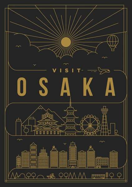 Vorlage der Stadt Osaka — Stockvektor