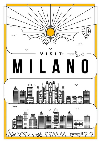 Template of Milano city — Stock Vector