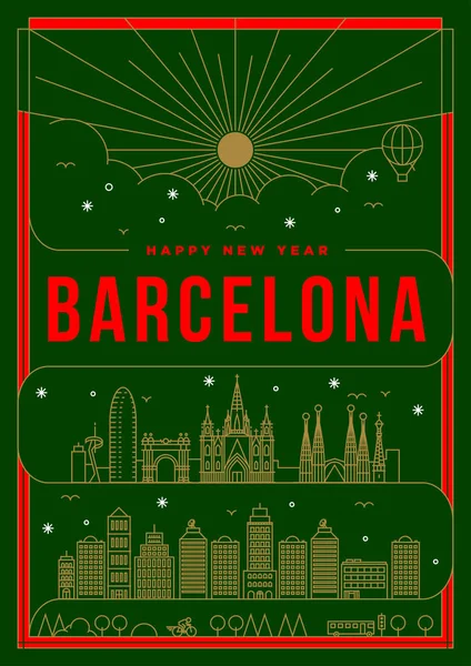 Sablon-Barcelona város — Stock Vector