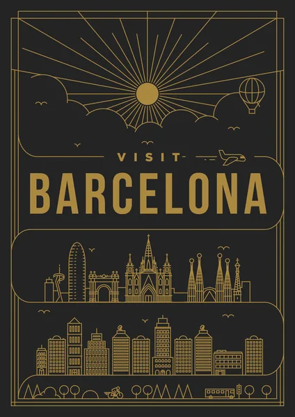 Sablon-Barcelona város — Stock Vector