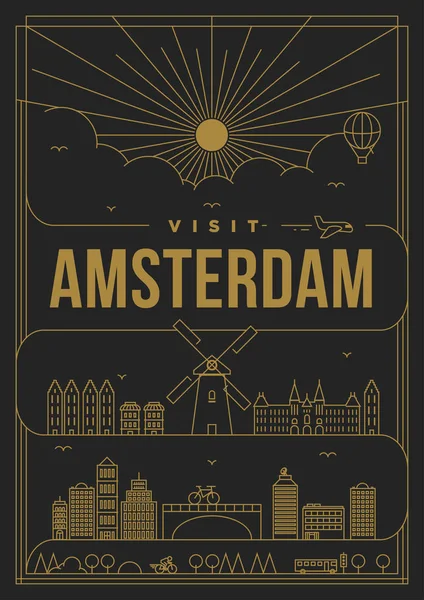 Template of Amsterdam city — Stock Vector