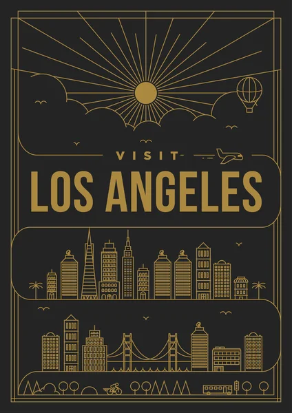 Templat kota Los Angeles - Stok Vektor