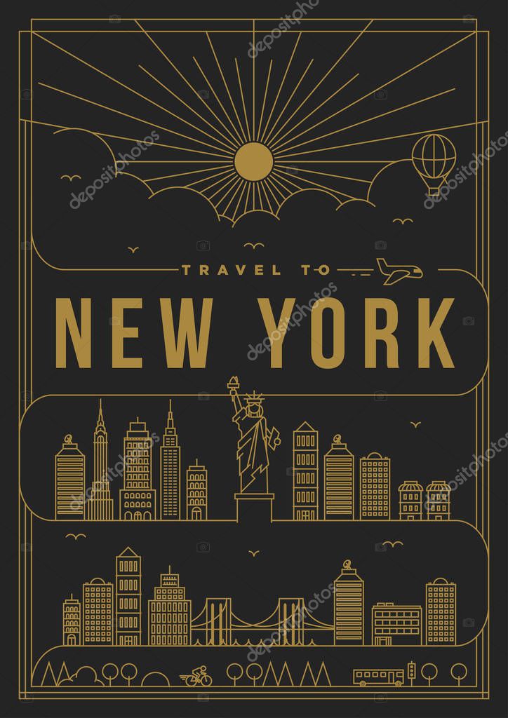 Template of New York city, vector illustration