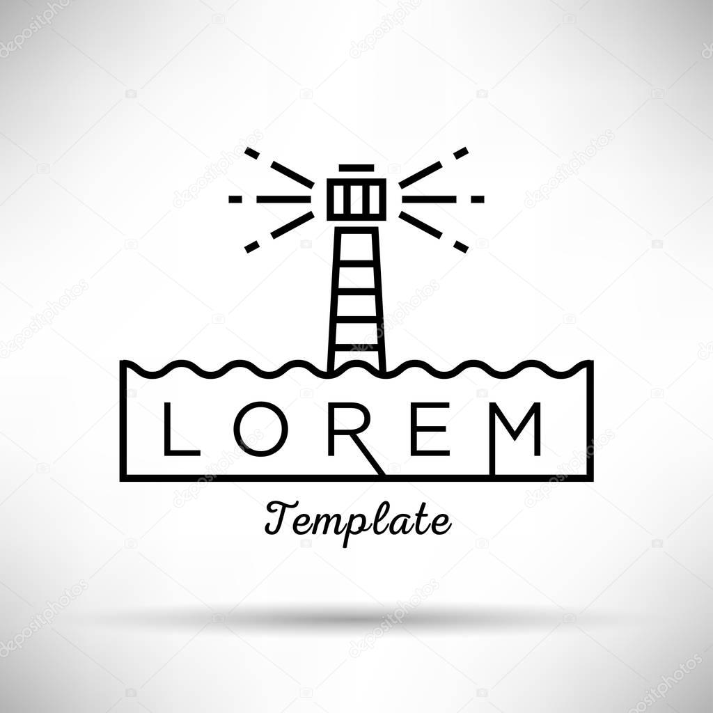 Lighthouse modern style linear logo, vector illustration