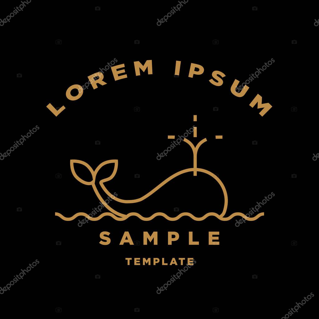 Whale modern style linear logo, vector illustration
