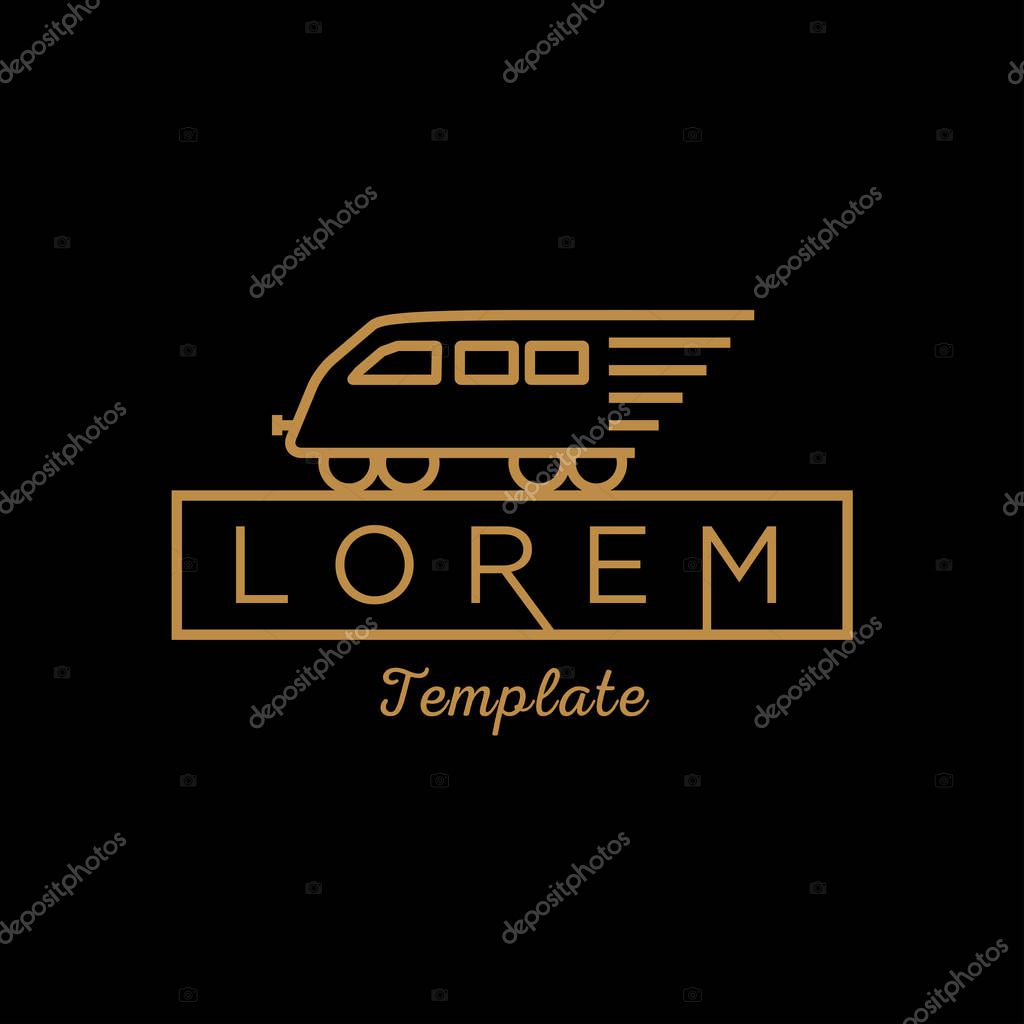 Train modern style linear logo, vector illustration