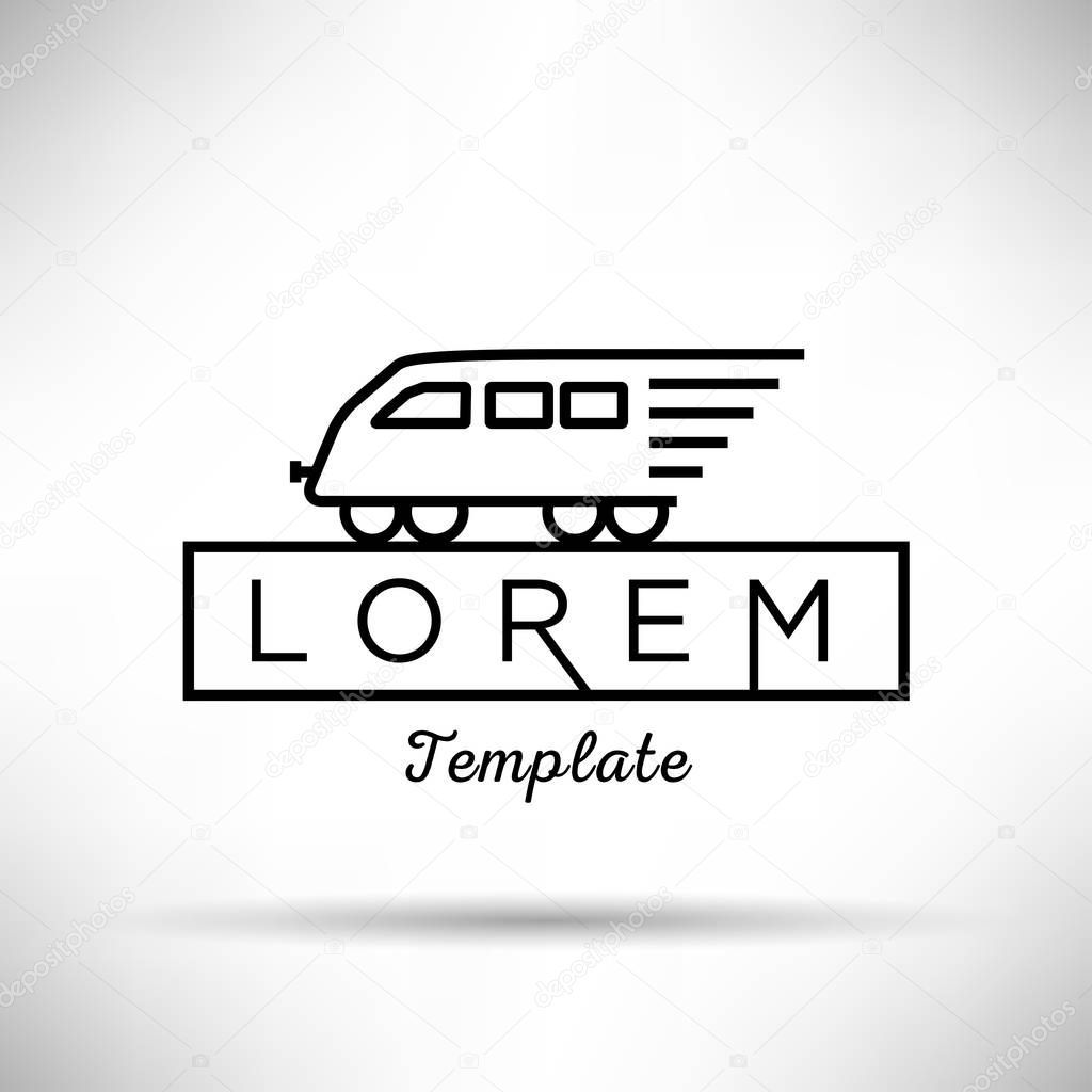Train modern style linear logo, vector illustration